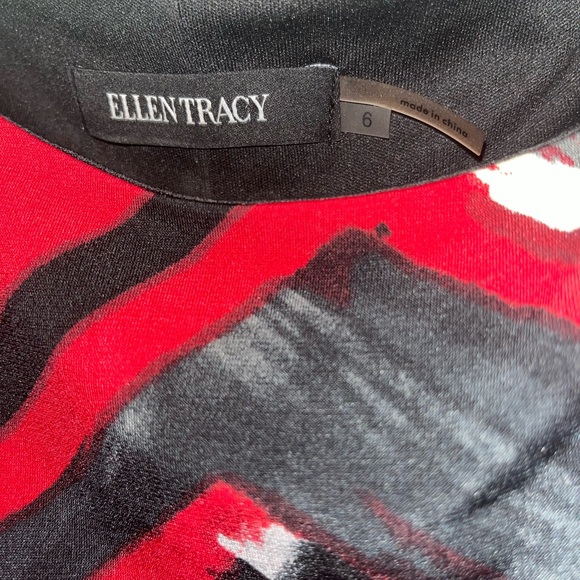 ELLEN TRACY Dress, Black, Red & Gray, Size 6 - Picture 6 of 6